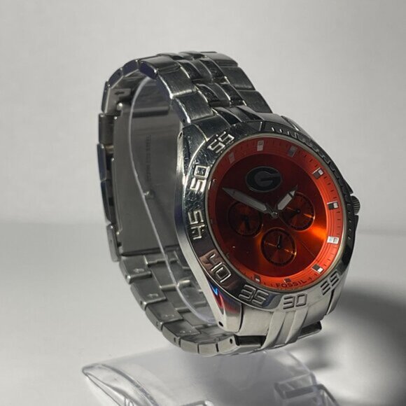 Georgia Bulldogs NCAA Stainless-Steel Chronograph Men's Watch by Fossil NEW - Picture 6 of 9